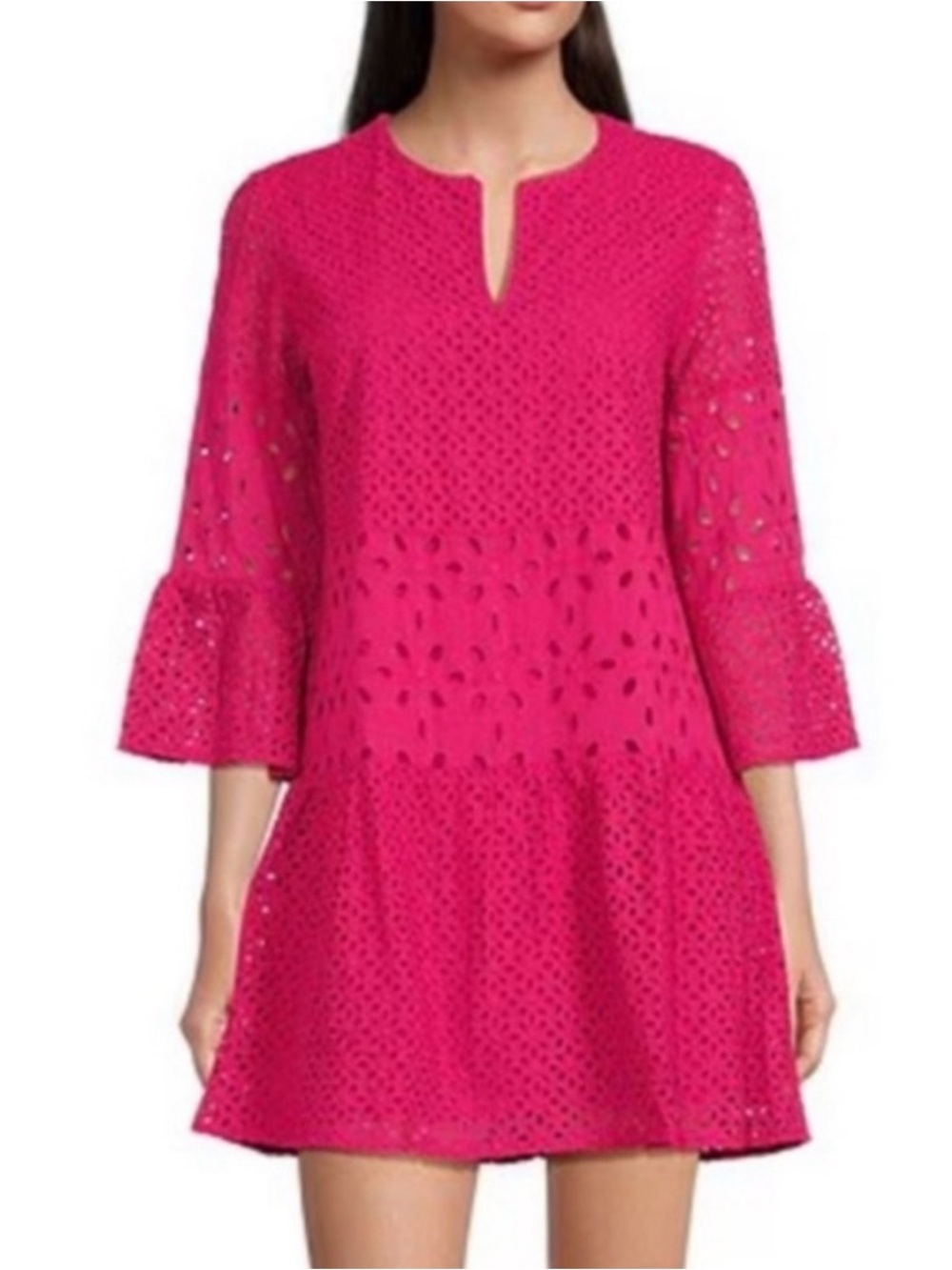 Tyler Boe Pink Eyelet Mini Dress